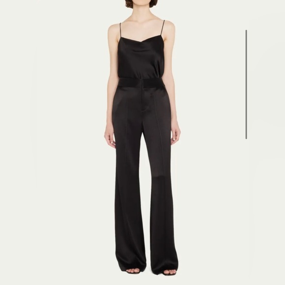 Alice + Olivia Pants - ALICE + OLIVIA Wide Leg Pants High Rise Satin Dress Pants Black US 6